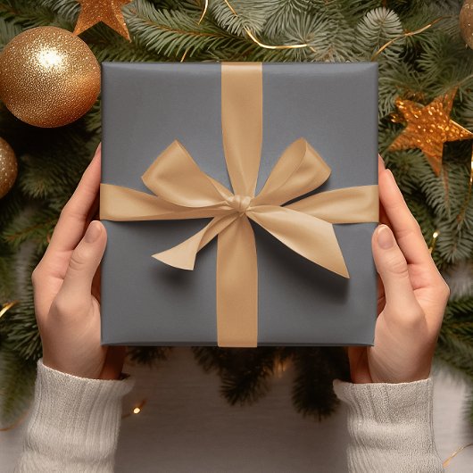 トレンド色 – 石板グレー無地の色 – 転が ラッピングペーパー