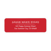 トレンド色 – 赤鮮やか差出人住所ラベル ラベル (正面)