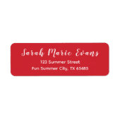 トレンド色 – 赤鮮やか差出人住所ラベル ラベル (正面)