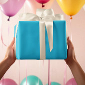 トレンド色 – 鮮やかなシアン色無地の- 転が ラッピングペーパー