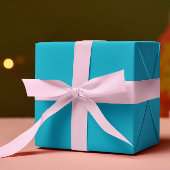 トレンド色 – 鮮やかなシアン色無地の- 転が ラッピングペーパー