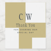 トレンド金ゴールド結婚ホワイトの感謝テーブルワインL ワインラベル (シングルラベル)