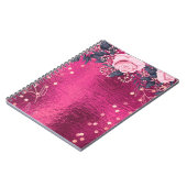 トレンド金属フローラ文房具のガーリー予算 ノートブック (左側)