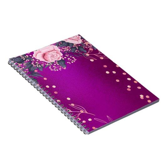 トレンド金属フローラ文房具のガーリー予算 ノートブック (右側)