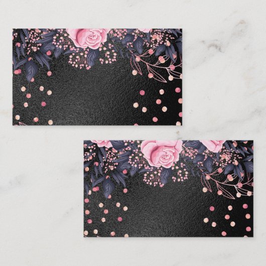 トレンド金属フローラ文房具のガーリー予算 名刺 (正面/裏面)