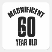 トレンド60年の古い誕生日デザイン スクエアシール (正面)