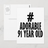 トレンド91歳の誕生日デザイン ポストカード (正面/裏面)