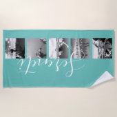 トレンド·カスタム5写真付きコラージュビーチ·タオル-ギフト ビーチタオル (正面)