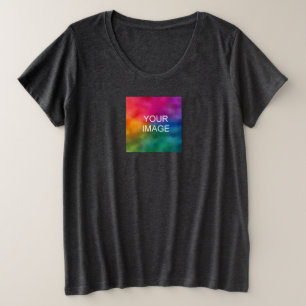 トレンド モダン エレガント アップロード 写真 女性用スモーク プラスサイズTシャツ