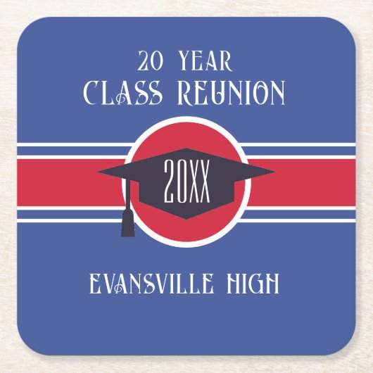 トレンド！新しいクラス懇親会パーティー スクエアペーパーコースター (正面)