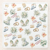 トレンビーブライダルアクセサリー結婚for ガラスコースター (正面)