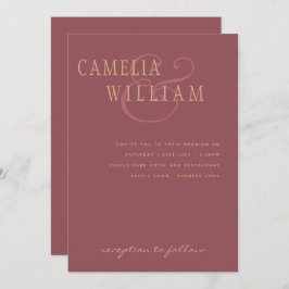 トレンモダングの埃結婚っぽいバラピンクの金ゴールド 招待状