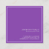 トレンモダングエレガントバイオレットシルクフィニッシュルックス スクエア名刺 (裏面)