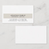 トレンモダングエレガントベージュホワイトクリーンシック 名刺 (正面/裏面)