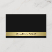 トレンモダングプロフェッショナルエレガントブラック金ゴールド 名刺 (正面)