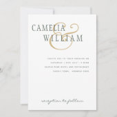 トレンモダンズ結婚・モスグリーン金ゴールド招待状 招待状 (正面)