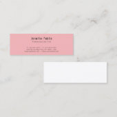 トレンモダンド·ピンク·クリーン·プレーン スキニー名刺 (正面/裏面)