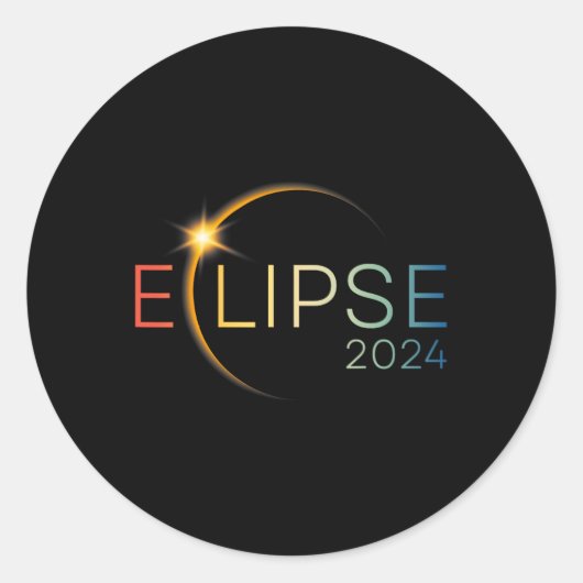 トレン太陽のディング合計2024年4月8日Sun Eclipse T-sh ラウンドシール (正面)