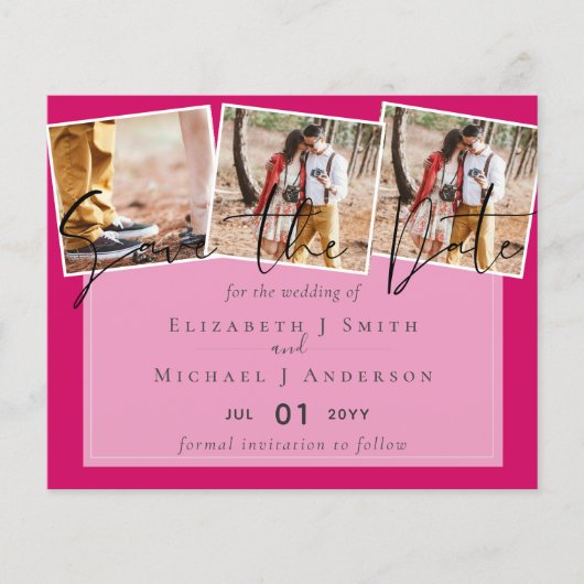 トレン結婚グのカラーピンクの予算の日付を保存 (正面)