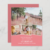 トレン結婚グのカラーピンクの予算の日付を保存 (正面/裏面)