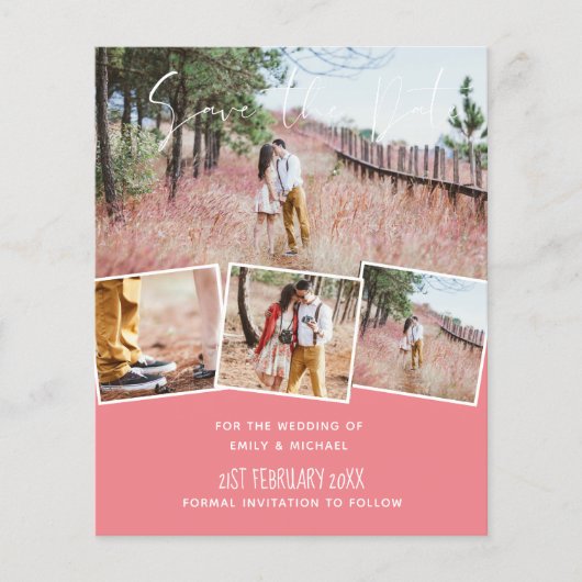 トレン結婚グのカラーピンクの予算の日付を保存 (正面)