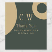 トレン結婚グの感謝オリーブグリーン金ゴールド ワインラベル (シングルラベル)