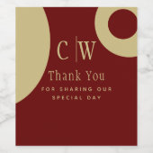 トレン結婚ズ感謝バーガンディ金ゴールドワインラベル ワインラベル (シングルラベル)