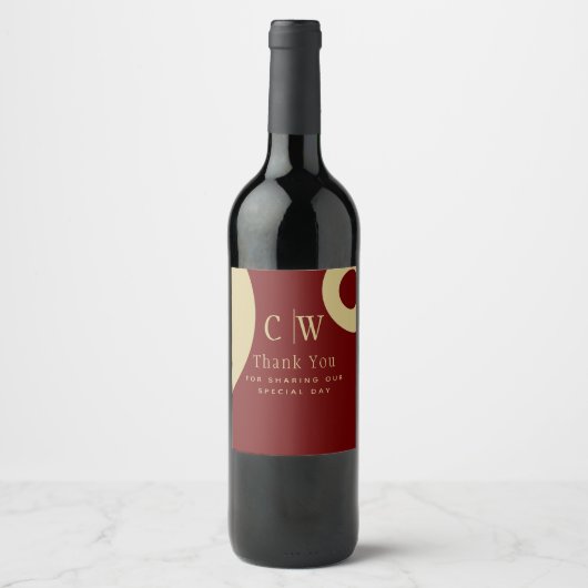 トレン結婚ズ感謝バーガンディ金ゴールドワインラベル ワインラベル (正面)