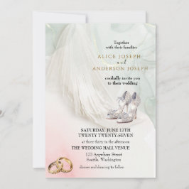 トレン ビー ブライド ヴェイル グリーン ウェディング 招待状