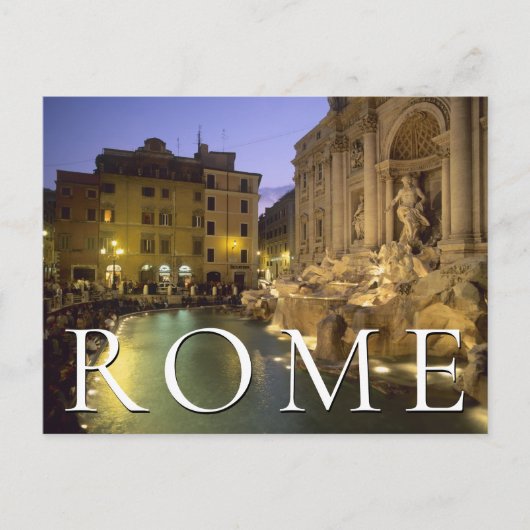 トレヴィの泉（夜） |ローマ、イタリア |ありがとうございます ポストカード (正面)