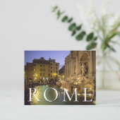 トレヴィの泉（夜） |ローマ、イタリア |ありがとうございます ポストカード (スタンド正面)