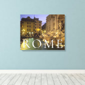 トレヴィの泉(夜) |ローマ、ラツィオ、イタリア キャンバスプリント (インサイチュ (ウッドフロア))