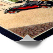 トレヴィソ，ダウンタウン通り，イタリア，ヴィンテージ旅行 ポスター (角)