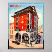 トレヴィソ，ダウンタウン通り，イタリア，ヴィンテージ旅行 ポスター (正面)