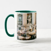トレヴィ噴水の写真のマグカスタムとカラーハンドル マグカップ (左)