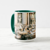 トレヴィ噴水の写真のマグカスタムとカラーハンドル マグカップ (正面左)