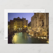 トレヴィ噴水の夜，ローマ，ラツィオ，イタリア ポストカード (正面/裏面)