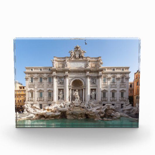 トレヴィ噴水の早朝 – ローマ、イタリア フォトブロック (正面)