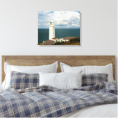 トレヴースヘッドライトハウスコーンウォールイングランド キャンバスプリント (インサイチュ (寝室))