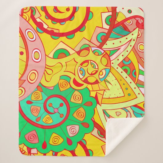 トレーサリーのシームレスなパターン。メンディデザイン。エスニックコ シェルパブランケット (正面)