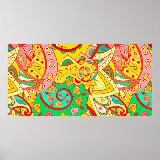 トレーサリーシームレスパターン。メンディデザイン。エスニックco ポスター