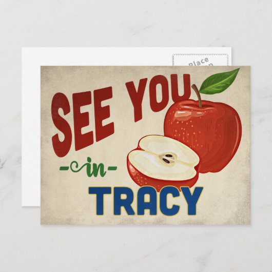トレーシーカリフォルニアアップル – ヴィンテージ旅行 ポストカード (正面/裏面)