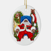 トレーシーズ疲れたサンタ セラミックオーナメント (右)