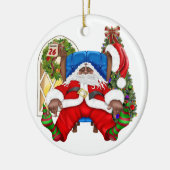トレーシーズ疲れたサンタ セラミックオーナメント (左)