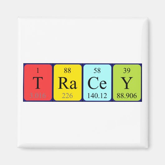 トレーシー周期表名磁石 マグネット (正面)