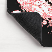 トレースされた木。赤と白 マウスパッド (コーナー)