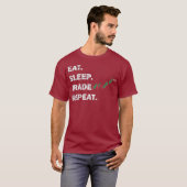 トレーダテーマシャツ食べススリープ取引繰り返し日 Tシャツ (正面フル)