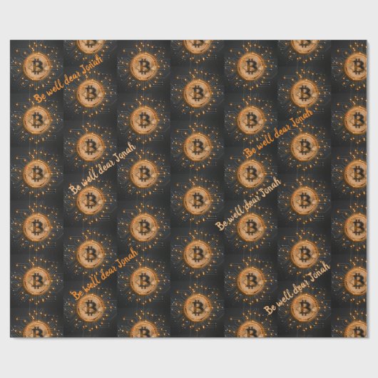 トレーダパーソナライズされたーのラップ紙、bitcoinロゴ ラッピングペーパー (フラット)