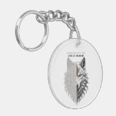 トレーダーの寿命 | フロントホワイトウルフ | バックブラックウルフ キーホルダー (正面左)