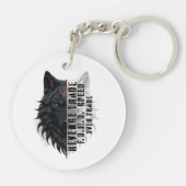 トレーダーの寿命 | フロントホワイトウルフ | バックブラックウルフ キーホルダー (裏面)